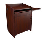L2 Series Lectern with Connectivity and Shelf, Grained Dark Cherry