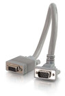 Premium Shielded HD15 SXGA 1 ft VGA M/F Monitor Extension Cable with 90&deg; Upward-Angled Male Connector