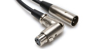 3' Right-Angle XLR3F to Straight XLR3M Cable