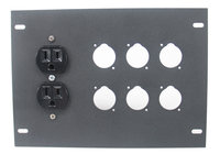 Elite Core FBL-PLATE-6+AC Insert Plate for FBL Series Floor Box with 6 Mounting Holes and 2 AC Connectors