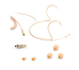 4066 Omnidirectional Headset Microphone with 3-pin LEMO Connector, Beige