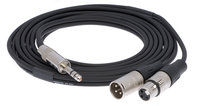 Pro Co IPTBQXFXM-5 5' 1/4" TRS to XLRM/XLRF 20AWG Y-Cable
