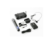 UHF Wireless Microphone System Kit with Handheld Mic, Headset Mic, Lavalier Mic & Beltpack