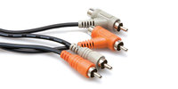 Hosa CRA-201PB 3.3' Dual "Piggyback" RCA to Dual RCA Audio Cable