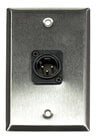 Whirlwind WP1/1MNS Single Gang Wallplate with XLRM Connector and Screw Terminal, Silver