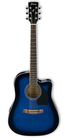 Acoustic-Electric Guitar with Transparent Blue Sunburst Finish