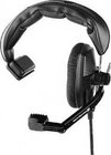 Single-Ear Headset and Microphone, 400/200 Ohm, Gray