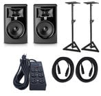 JBL 305P MkII Stands Pack Pair of 305P MkII Monitors with 2 Stands, 2 Cables and 1 Power Strip