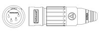 4-pin XLRM AAA Series Cable Mount Connector