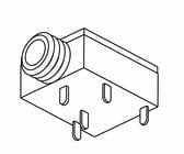 1/8" TRS-F Horizontal PC Board Mount Jack, Threaded Bushing