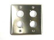 Elite Core Q-4-BLANK  Double Gang Quad Stainless Wall Plate with 4 Series "D" Holes