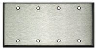 4 Gang Blank Wallplate, Silver