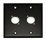 Dual Gang Black Wallplate with 2 D Series XLR Punches