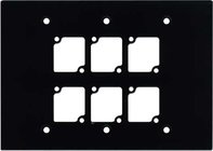 Aluminum Wall Panel with 6 Connectrix Mounts, 3 Gang, Black