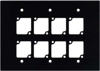 Aluminum Wall Panel with 8 Connectrix Mounts, 3 Gang, Black