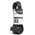 10' 16AWG Power Extension Cord with Triple Tap Outlet