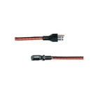 1' Black IEC Power Cables with Red Cord Stripes, 20 Pack