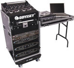 Pro Rack Case with Wheels and Table, 11 Unit Top Rack, 16 Unit Bottom Rack