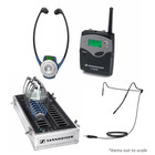 Tourguide Package with Headworn Transmitter, Charger Case and Twenty Stereophone Receivers