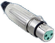3-Pin XLR Female Cable Connector with Silver Pins and Nickel Housing