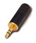3.5mm Stereo Male Cable Connector with Black Handle, Gold Plug