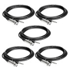 Hosa STX105F-FIVE-K  5" XLR Female - 1/4" TRS Male Audio Cable 5 Pack Bundle 