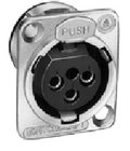 Panel Mount 3P XLRF Black