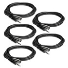 Hosa STX105M-FIVE-K  5' XLR Male - 1/4" TRS Audio Cable 5 Pack Bundle 