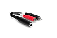 6" 1/4" TRSF to Dual RCA Audio Y-Cable