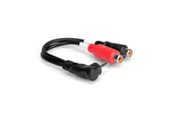 Hosa YRA-167 6" Right-Angle 3.5mm TRS to Dual RCA-F Audio Y-Cable