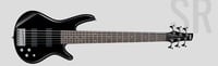 Gio6StringBass Black 6 String Bass