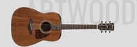 Open Pore Natural Artwood Series Dreadnought Cutaway Acoustic/Electric Guitar with AEQ210TF Preamp