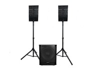 Gemini LRX-448 Pair of 4x4" Line Array Speakers with 12" Subwoofer, 600W