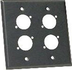 Dual Gang Black Wallplate with 4 D3F Punches