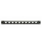 Rack Panel for Neutrik D Series Connectors, 1 Rack Unit, Black