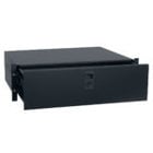 Lowell UDP-214 Locking Utility Drawer with Slam Latch, 2 Rack Units, 14.5" Deep, Black