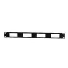 Lowell D4P-1 Decorator Rack Panel, 1 Rack Unit, 4 Devices, Black