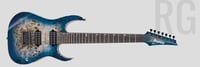 RG Premium 7-String Electric Guitar with Case - Cerulean Blue Burst