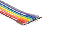 1' 3.5mm TS to 3.5mm TS Patch Cable, 8 Pack