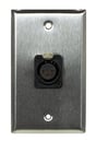 Whirlwind WP1/1FNS Single Gang Wallplate with XLRF Screw Terminal, Silver