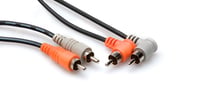 Hosa CRA-201R 3.3' Dual RCA to Right-Angle Dual RCA Audio Cable