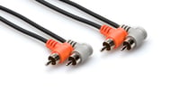 3.3' Right-Angle Dual RCA to Right-Angle Dual RCA Audio Cable