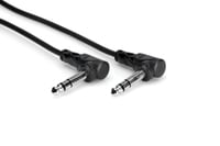 3' 1/4" TRS to 1/4" TRS Audio Cable with Dual Right-Angle Connectors
