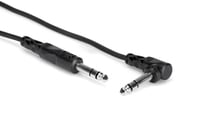 10' 1/4" TRS to 1/4" TRS Audio Cable with One Right-Angle Connector