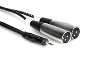 Hosa CYX-402M 6.6' Right-Angle 3.5mm TRS to Dual XLRM Y-Cable
