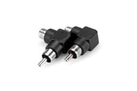 Hosa GRA-259 RCA-F to RCA Right-Angle Audio Adapter, 2 Pack