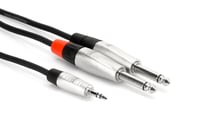 Hosa HMP-006Y 6' Pro Series 3.5mm TRS to Dual 1/4" TS Audio Y-Cable