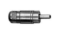 RCA-M 2 Conductor Straight Plug, Solder and Crimp Terminals, Shielded