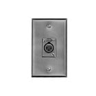 3-Pin XLRF Single Gang Wall Plate, Single Rectangular Connector