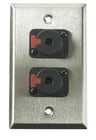 Whirlwind WP1/2QW Wall Plate, Single Gang with 2 WCQF 1/4" Jacks, Stainless